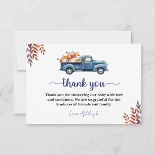 Little Pumpkin Boy Baby Shower Thank You Card