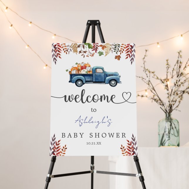 Little Pumpkin Boy Baby Shower Welcome Board (In Situ (Stand))