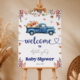 Little Pumpkin Boy Baby Shower Welcome Board 18x24