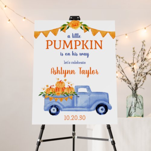 Little Pumpkin Boy Baby Shower Welcome Foam Board