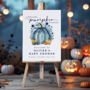 Little Pumpkin Boy Baby Shower Welcome Sign
