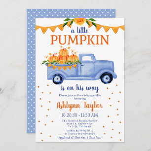 Little Pumpkin Boy Baby Sprinkle Invitation