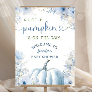 Little Pumpkin Boy Blue Fall Baby Shower Welcome Foam Board
