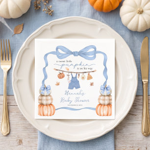Little Pumpkin Boy Clothes Fall Baby Shower Napkins