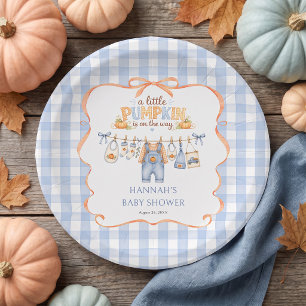 Little Pumpkin Boy Fall Baby Shower Paper Plates