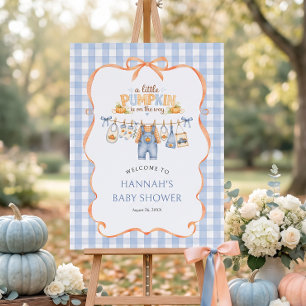 Little Pumpkin Boy Fall Baby Shower Welcome Foam Board