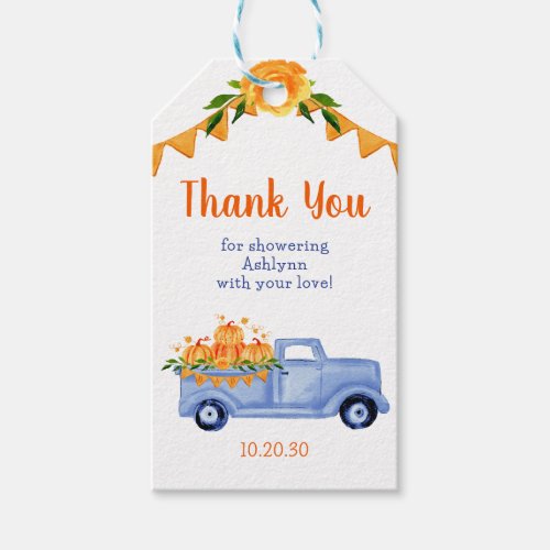 Little Pumpkin Boy Thank You Gift Tags