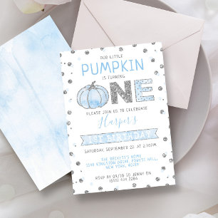 Little Pumpkin Boys 1st Birthday Invitation