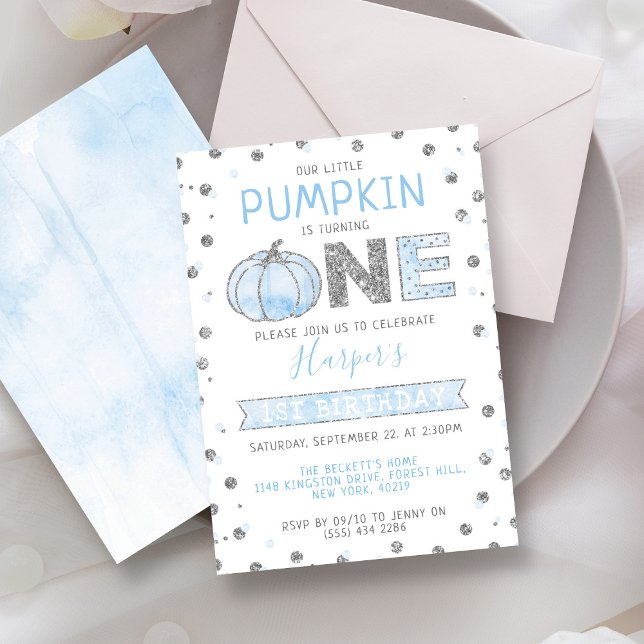 Little Pumpkin Boys 1st Birthday Invitation (Creator Uploaded)