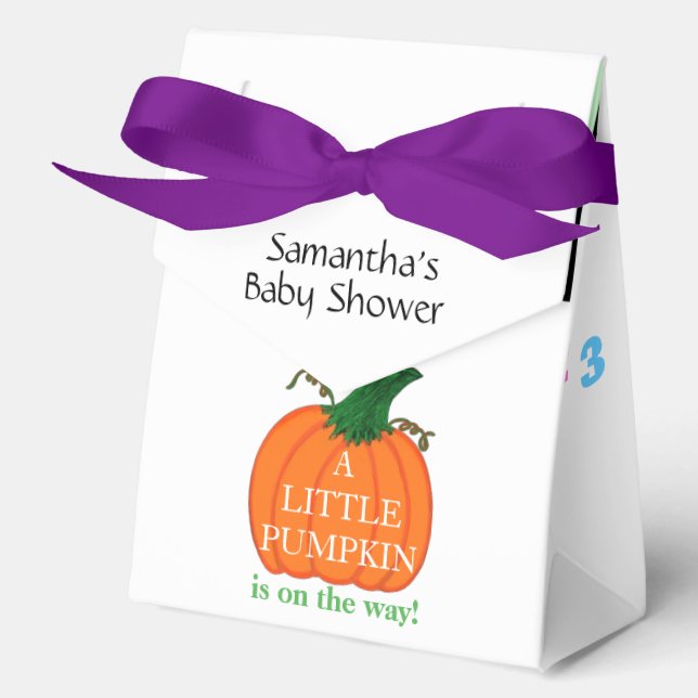 Little Pumpkin Bundle of Joy Baby Shower  Favor Boxes (Front)