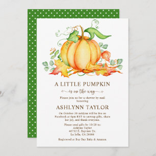 Little Pumpkin By Mail Baby Shower Invitation