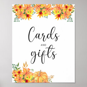 little pumpkin cards and gifts baby shower poster