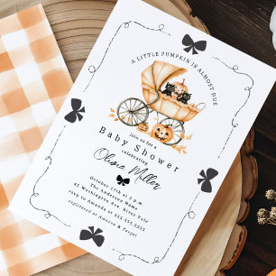 Little Pumpkin Carriage Baby Shower Invitation
