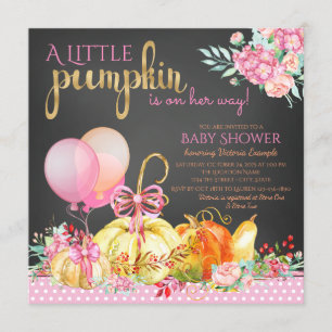 Little Pumpkin Chalkboard Baby Shower Invitations