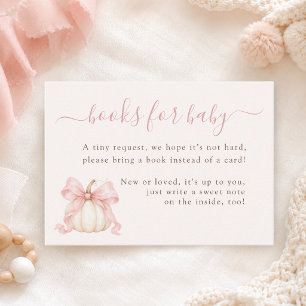 Little Pumpkin Coquette Pink Bow Books For Baby Enclosure Card
