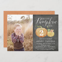 Little Pumpkin Custom Age Birthday Party Photo Invitation