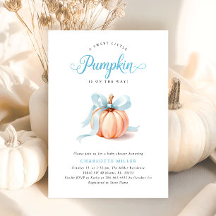 Little Pumpkin Cute Baby Shower Invitation