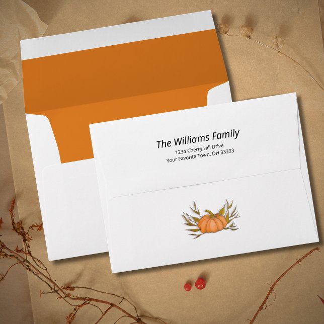 Little Pumpkin Cute Fall Boho Return Address Envelope (Creator Uploaded)