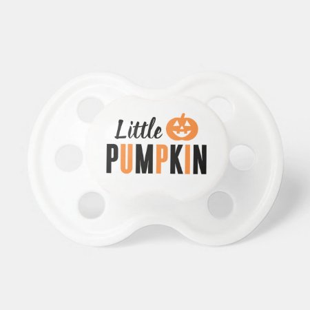 Little Pumpkin Cute Orange Black Halloween Baby Pacifier