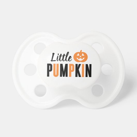 Little Pumpkin Cute Orange Black Halloween Baby Pacifier (Front)