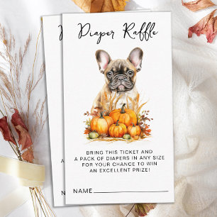 Little Pumpkin Cute Puppy Diaper Raffl Baby Shower Enclosure Card