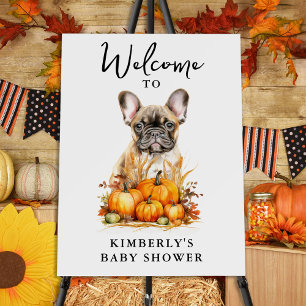 Little Pumpkin Cute Puppy Simple Fall Baby Shower Foam Board