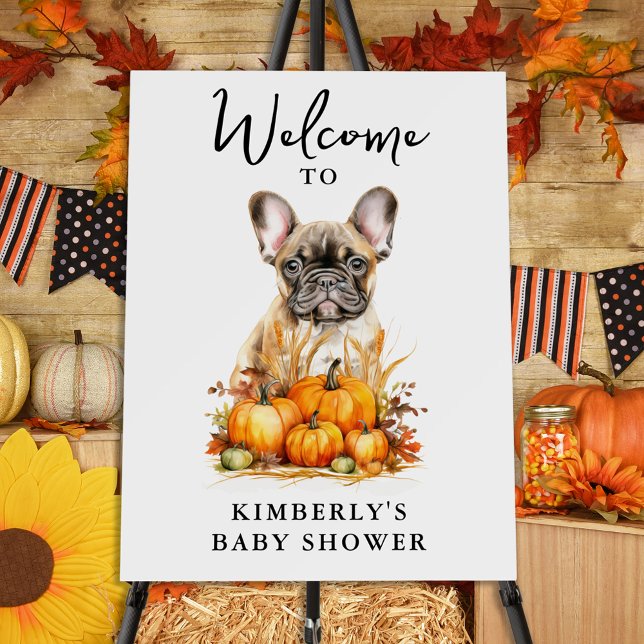 Little Pumpkin Cute Puppy Simple Fall Baby Shower Foam Board (Creator Uploaded)