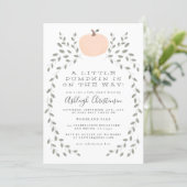 Little Pumpkin Cute Rustic Hand Drawn Baby Shower Invitation (Standing Front)