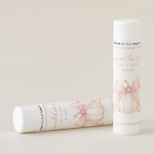 Little Pumpkin Delicate Pink Bow Baby Girl Shower Lip Balm