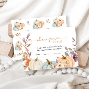 Little Pumpkin Diaper Raffle Baby Shower Enclosure Card