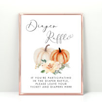 Little Pumpkin Diaper Raffle Baby Shower Poster