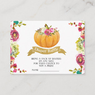 Little Pumpkin Diaper Raffle Enclosure Card
