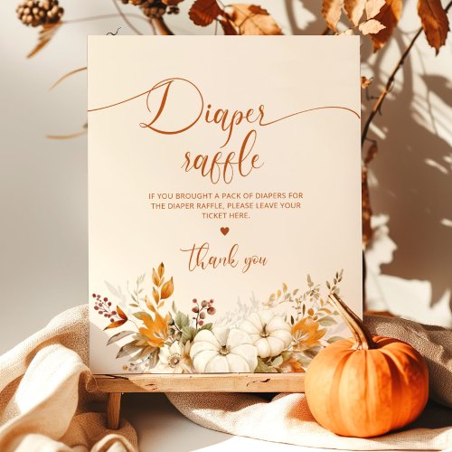 Little pumpkin Diaper raffle fall Poster