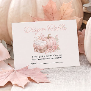 Little Pumpkin Diaper Raffle Girl Fall Baby Shower Enclosure Card