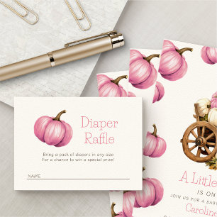 Little Pumpkin Diaper Raffle Shower Enclosure Card