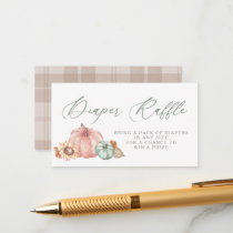 Little Pumpkin Diaper Raffle Tickets Enclosure Card