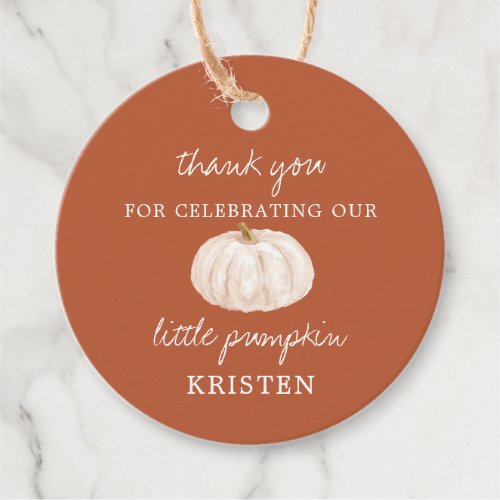 Little Pumpkin Earthy Fall Baby Shower Favor Tags