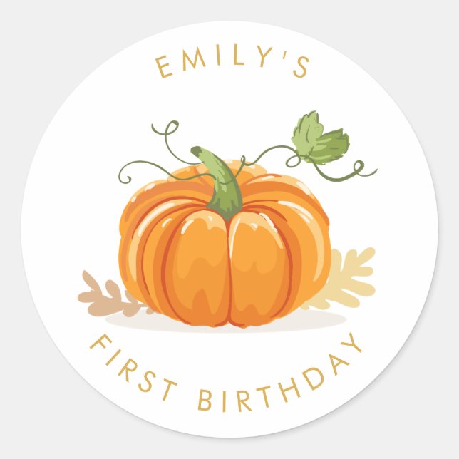 Little pumpkin Envelope seal sticker Birthday Girl (Front)