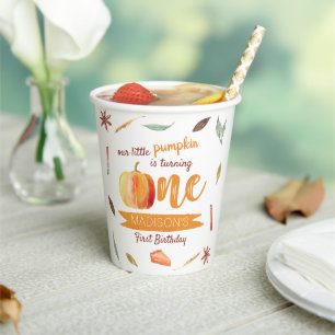 Little Pumpkin Fall 1st Birthday Paper Cups