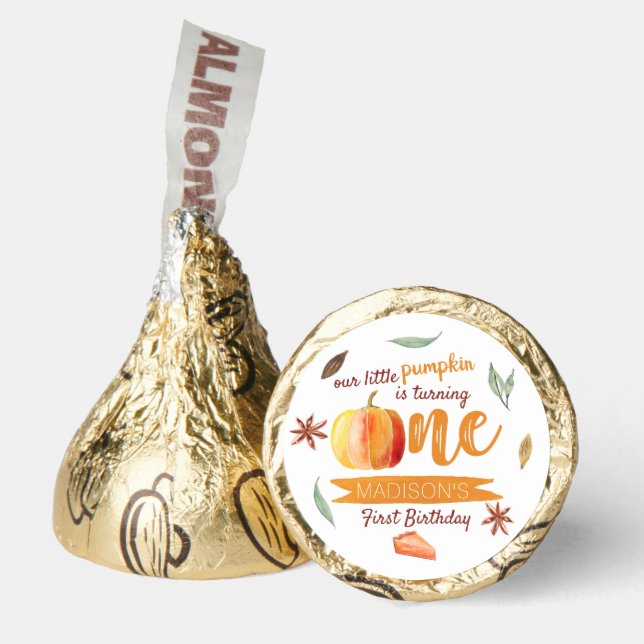Little Pumpkin Fall 1st Birthday Party Hershey®'s Kisses® (Front)
