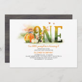 Little Pumpkin Fall 1st Birthday Party Invitation (Front/Back)