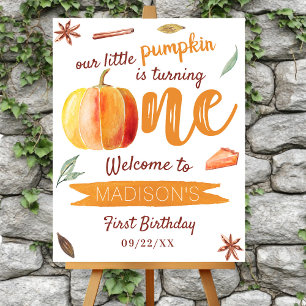 Little Pumpkin Fall 1st Birthday Party Welcome Foam Board