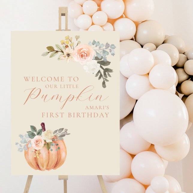 Little Pumpkin Fall 1st Birthday Welcome Sign (Creator Uploaded)