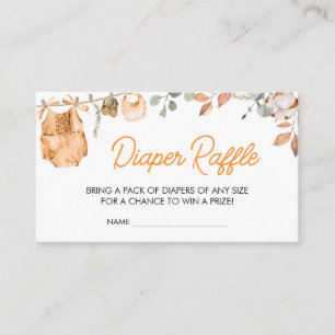 Little Pumpkin Fall Autumn Baby Diaper Raffle Enclosure Card