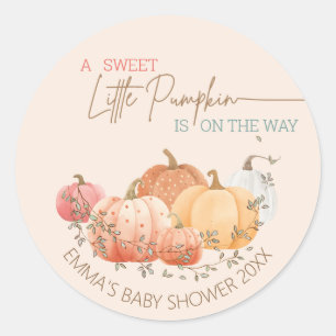 Little Pumpkin Fall Autumn Baby Shower Classic Rou Classic Round Sticker