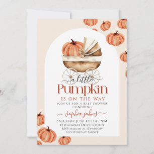 Little Pumpkin Fall Autumn Baby Shower Invitation