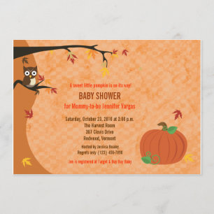 Little Pumpkin Fall Autumn Baby Shower Invitation