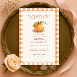 Little Pumpkin Fall Autumn Baby Shower Invitation