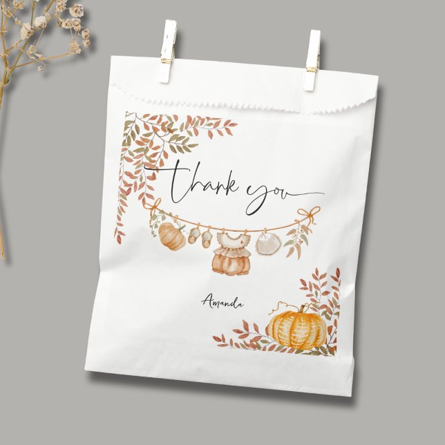  Little Pumpkin Fall Autumn Baby Shower Thank You Favor Bag (Creator Uploaded)