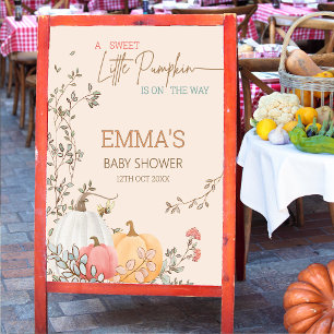 Little Pumpkin Fall Autumn Baby Shower Welcome Sig Foam Board